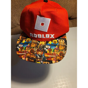 Roblox Hat Cap Snap Back Youth Red Multicolor Gaming Graphic Gamer OSFM